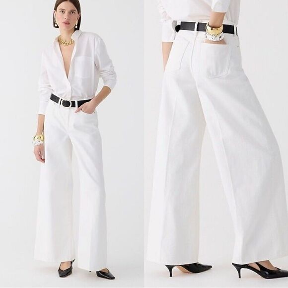 NWT J.Crew PETITE High-rise superwide-leg jean - Picture 1 of 11